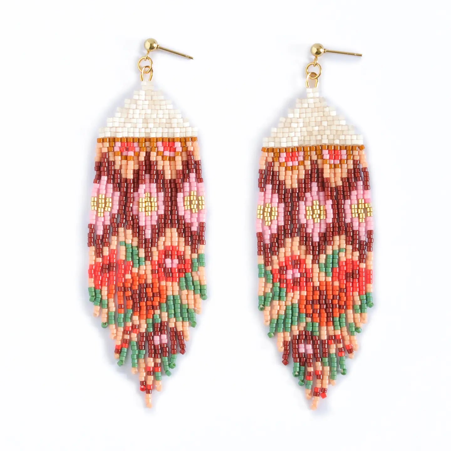 Handwoven Huipil Fringe Earrings