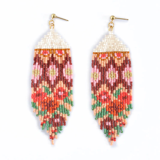Handwoven Huipil Fringe Earrings