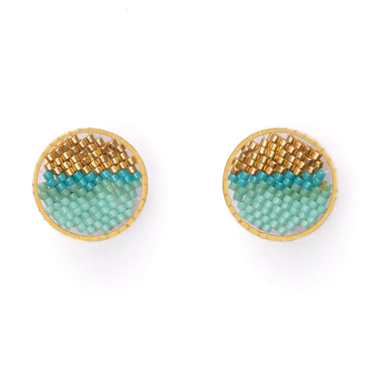 Beaded Handwoven Sweet Tart Stud Earrings