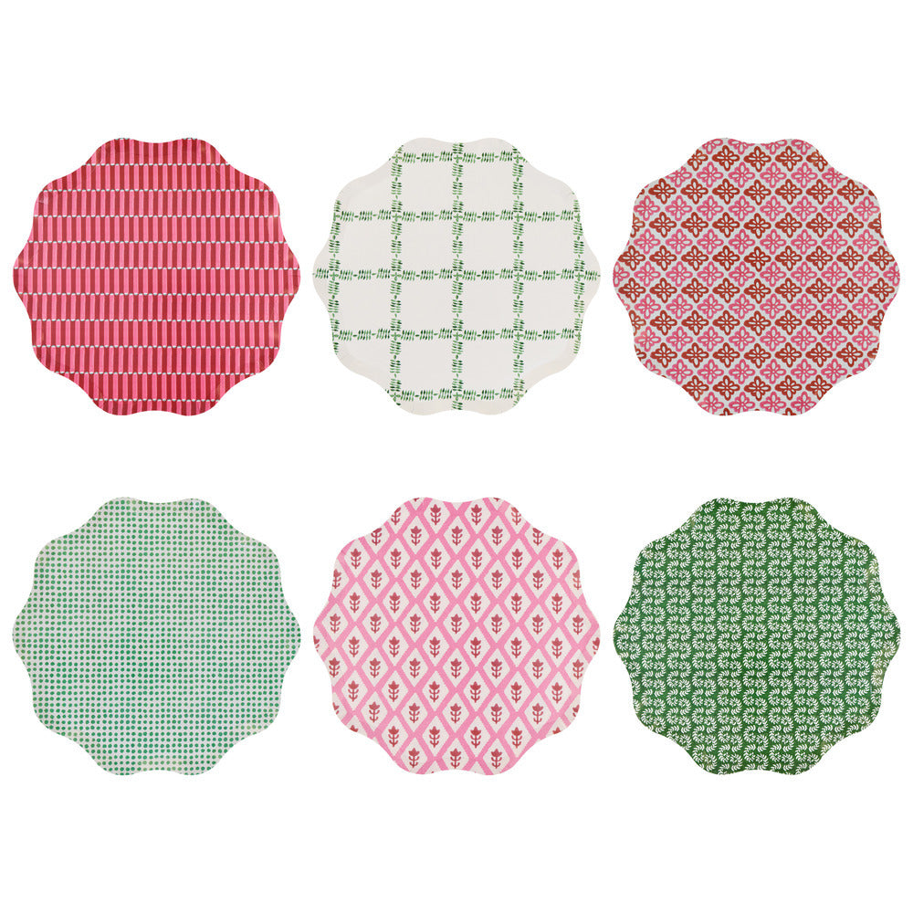 Meri Meri x Molly Mahon Red & Green Large Paper Plates
