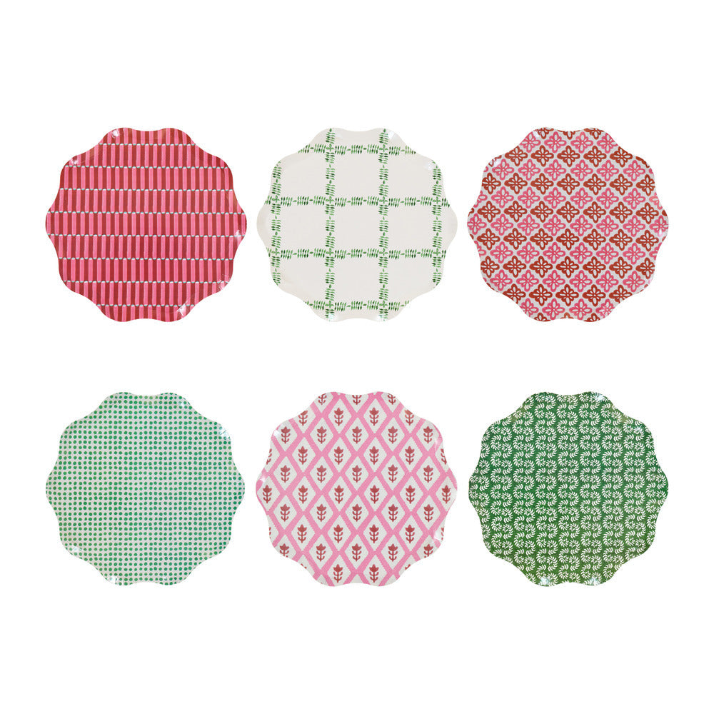 Meri Meri x Molly Mahon Red & Green Small Paper Plates