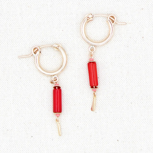 Coral Drop Hoops