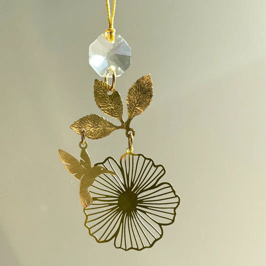 Flower Hummingbird Garden Light Catcher