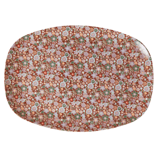 Rectangular Plate Fall Floral Print