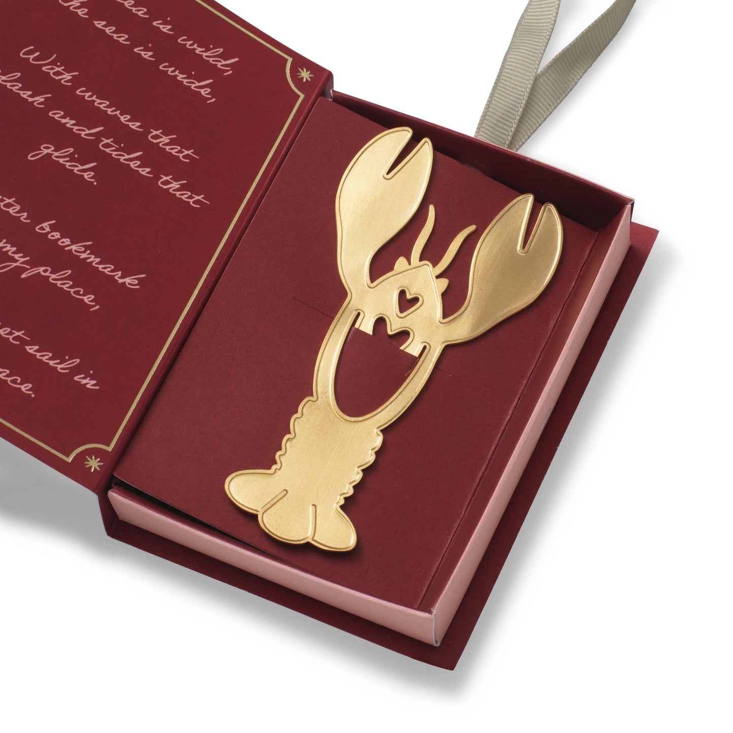 Festive Lobster Bookmark Holiday Gift Set