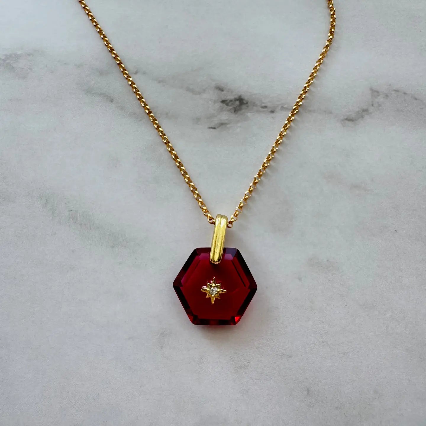 Zoe Birthstone and Gold Pendant Necklace