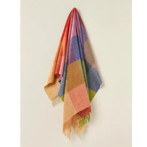 Plaid Wool Throw Blanket