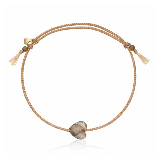 Semi-Precious Heart Charm Bracelet