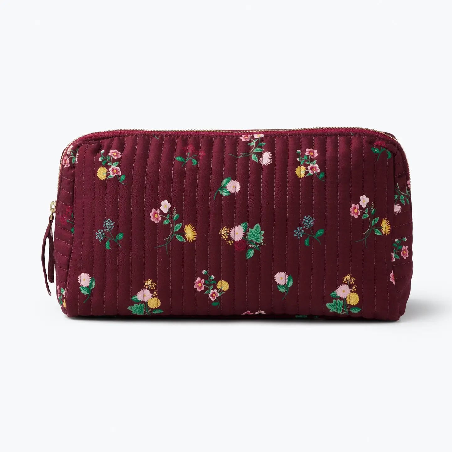 Ditsy Dahlia Quilted Large Cosmetic Pouch