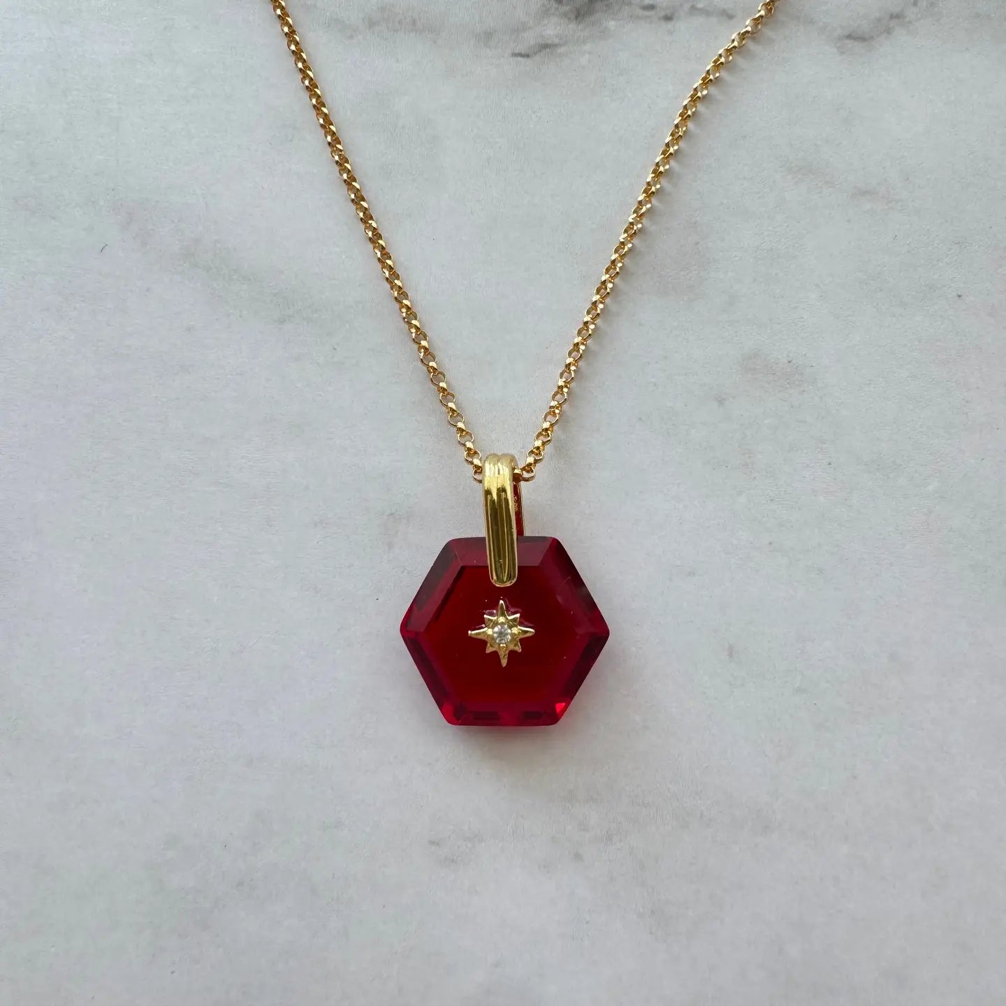 Zoe Birthstone and Gold Pendant Necklace