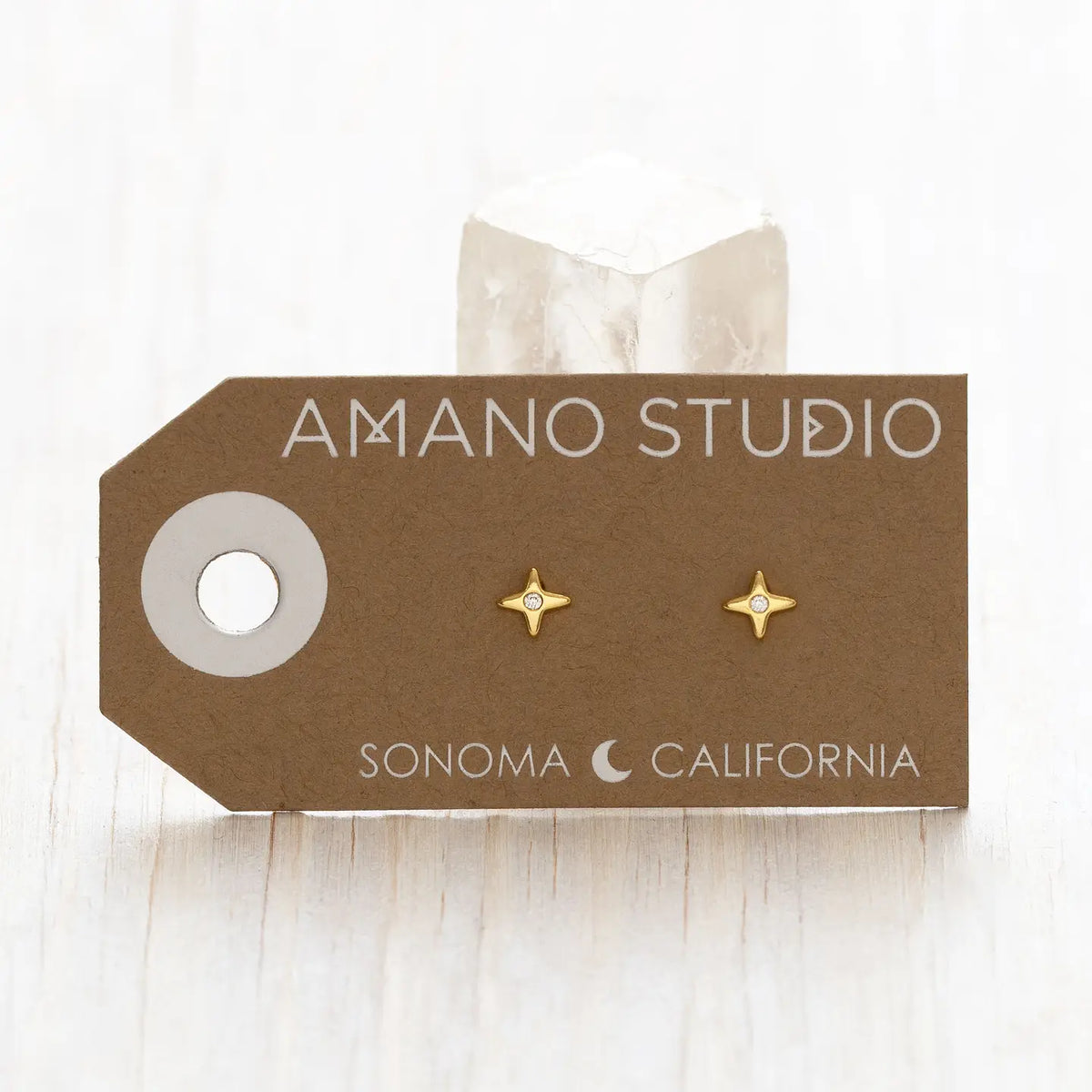 Four Pointed Star Stud Earrings