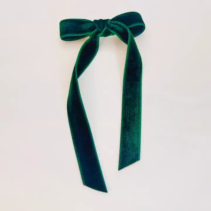 Velvet Ribbon Hair Bow Barrettes