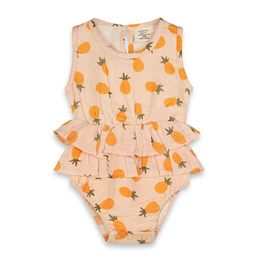 Pineapple Ruffle Baby Romper