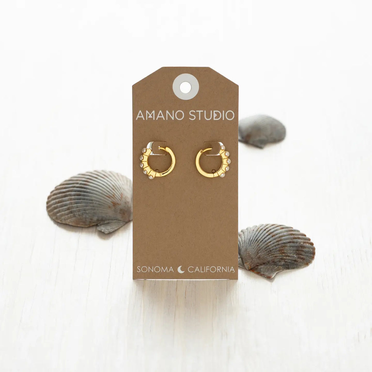 Pearl Huggie Hoops
