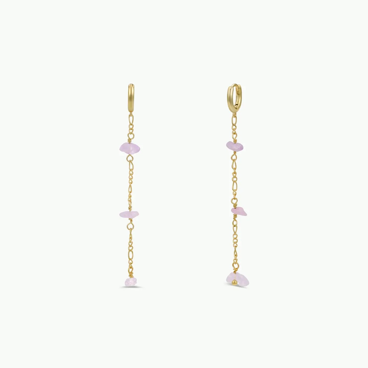 Raw Gemstone Chain Drop Earrings