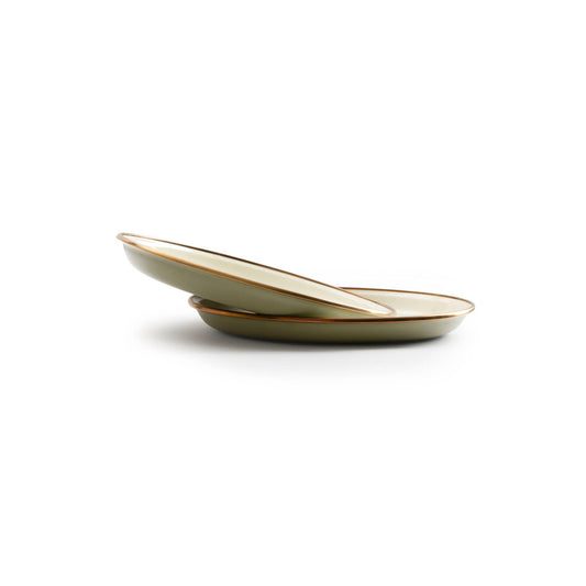 Enamel 2-Tone Salad Plate Set