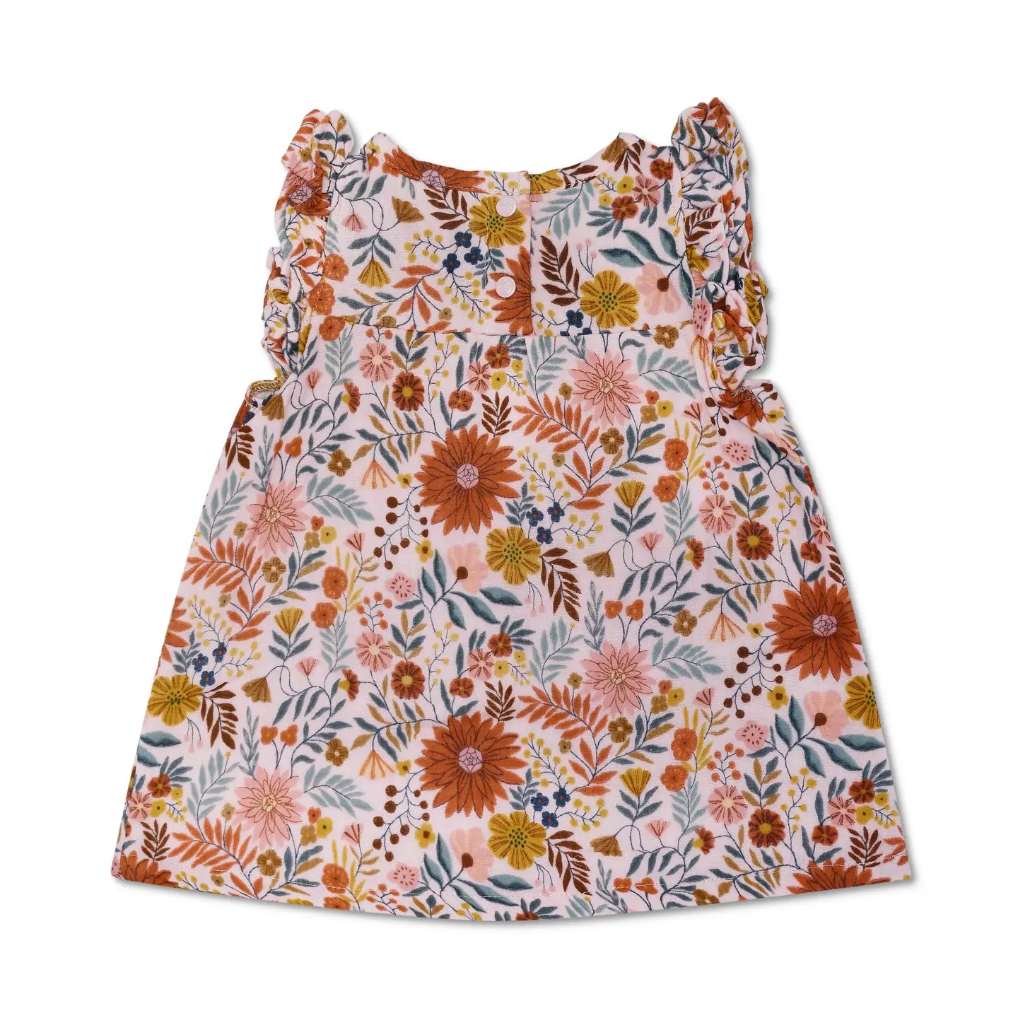 Zinnia Bloom Muslin Flutter Sleeve Dress