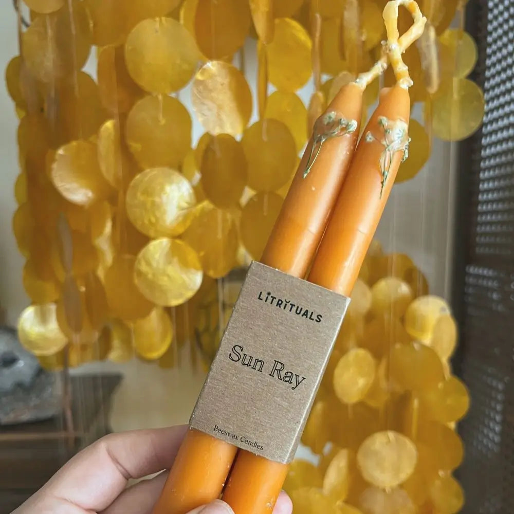 Sun Ray Beeswax Taper Candles