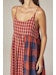 Red & Blue Contrast Midi Dress