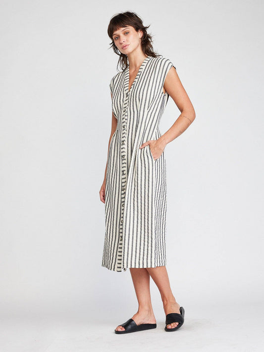 Jamila Button Front Midi Dress