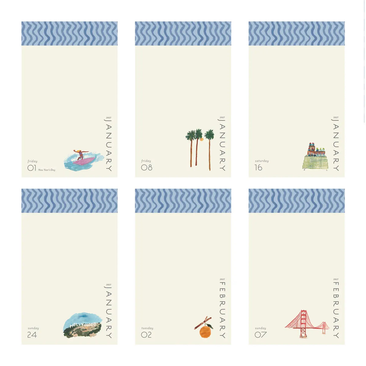 California 2027 Post Bound Daily Calendar