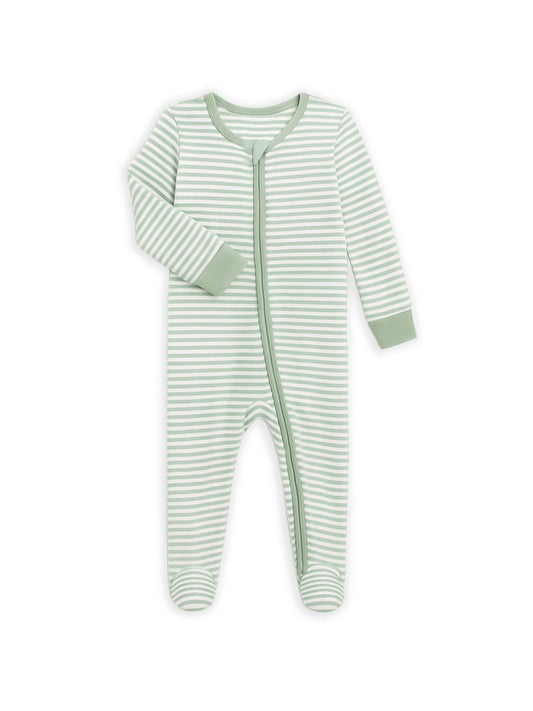 Mint Stirped Peyton Zipper Sleeper