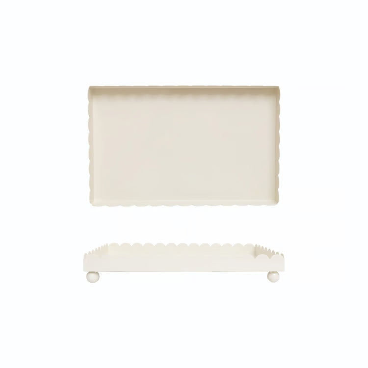 Scalloped Iron Footed Tray