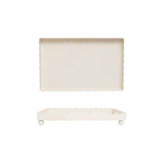 Scalloped Iron Footed Tray