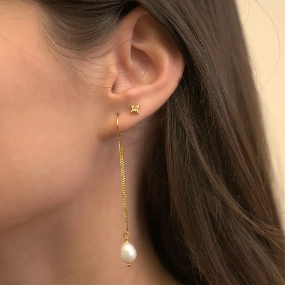 Four Pointed Star Stud Earrings