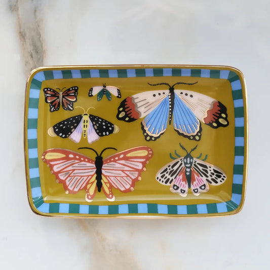 Butterflies Porcelain Trinket Tray