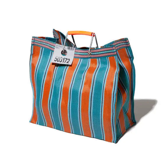 Square Recycled Plastic Stripe Bag