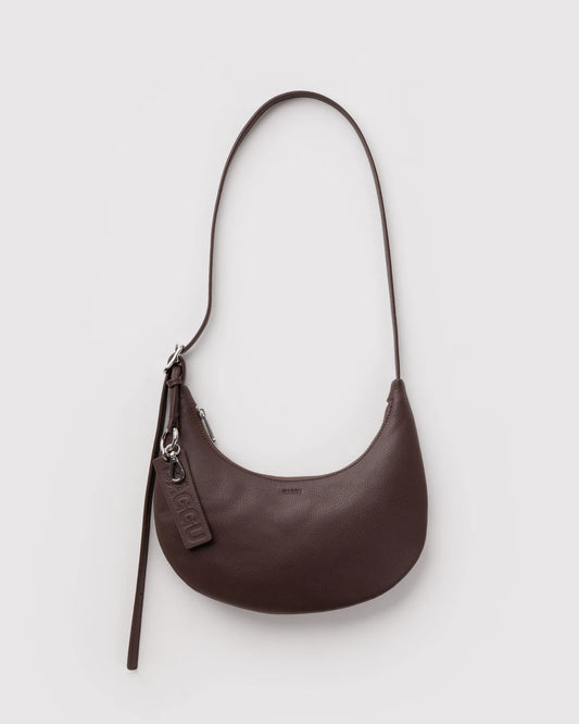 Small Recycled Leather Flat Crescent