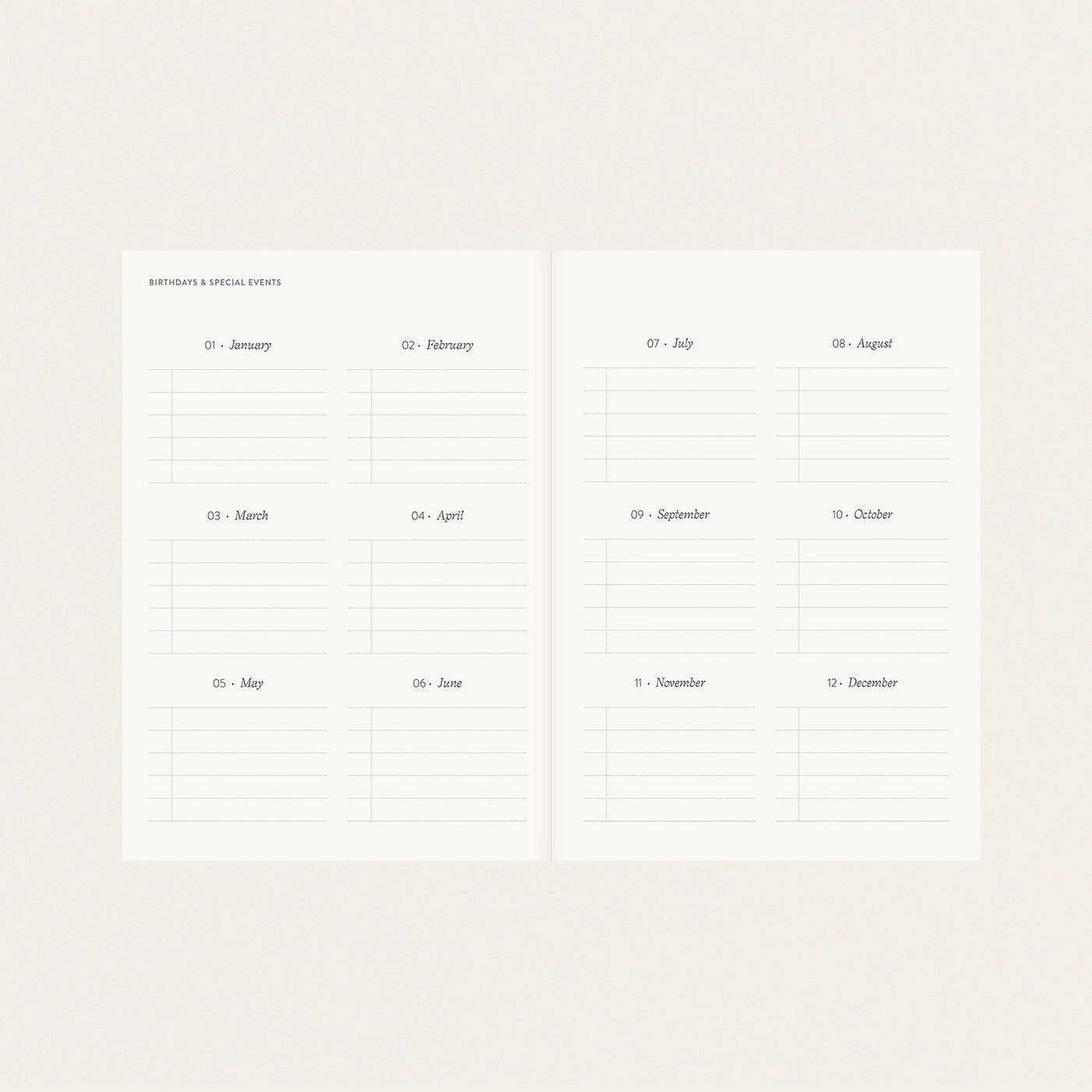 Linen-Bound Undated Planner