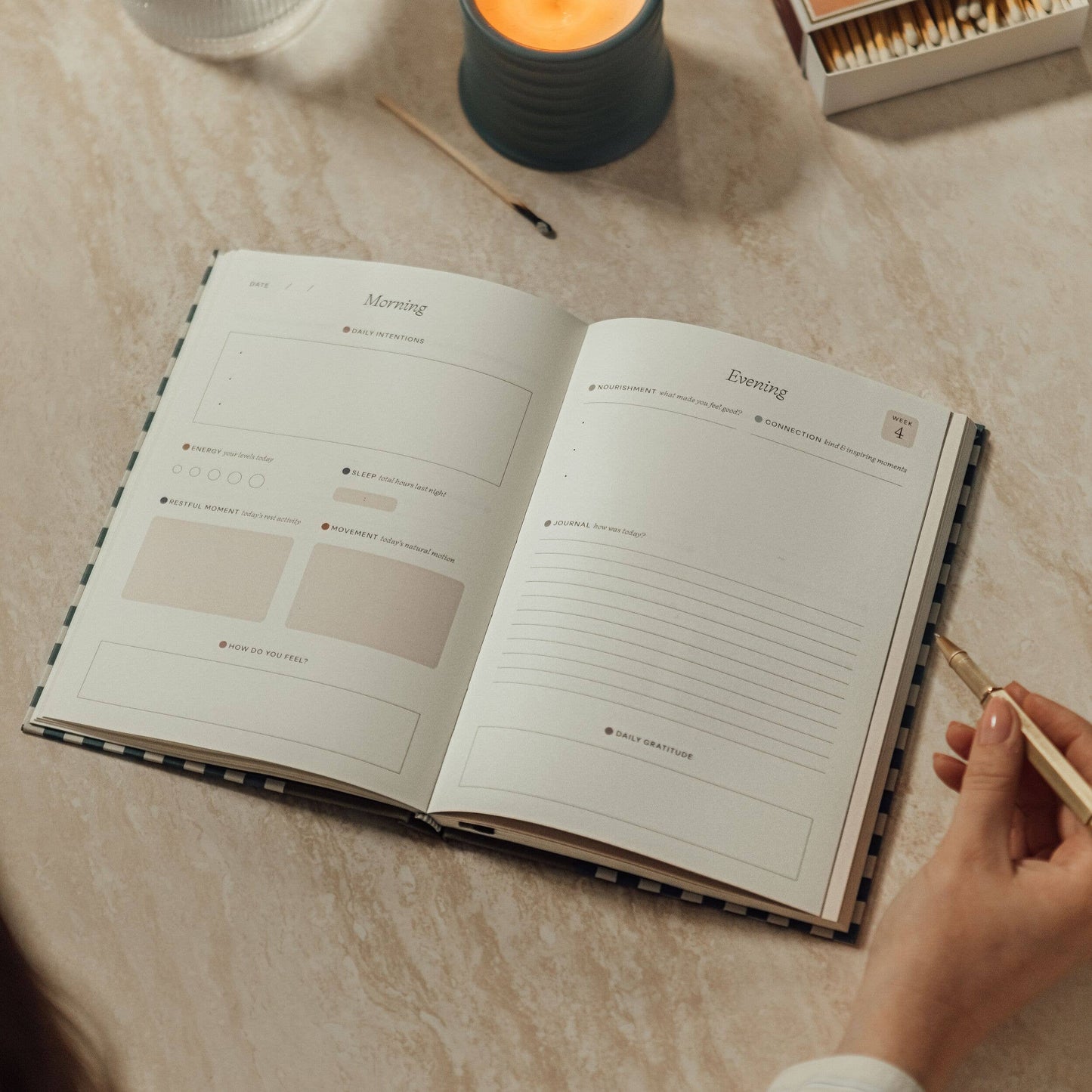 Night Sky Fabric Guided Wellness Journal