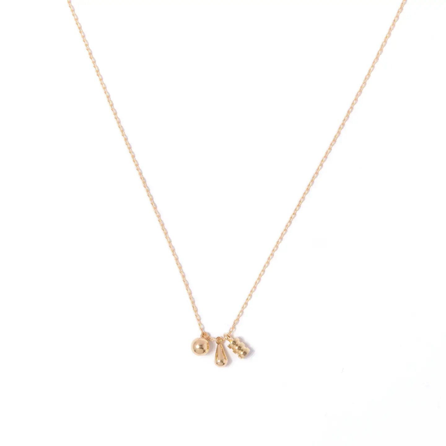 Tiny Brass Shapes Necklace