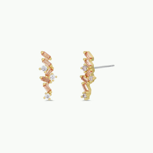 Cascading Baguette Drop Earrings