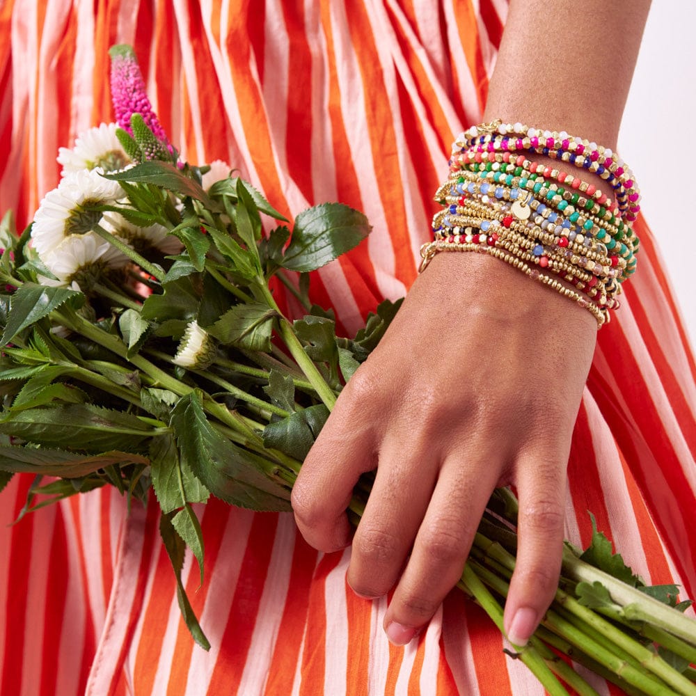 Louise Crystal Gold Stretch Bracelet