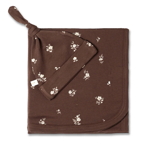 Organic Swaddle Blanket & Hat Set