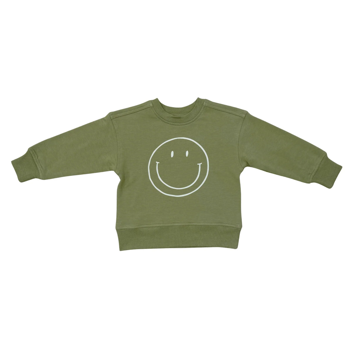 Olive Smile Boxy Sweatshirt