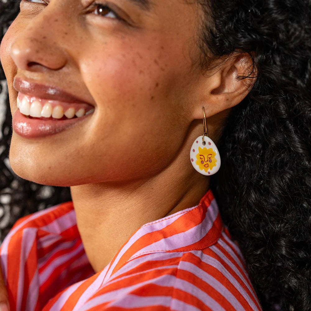 Danielle Round Ceramic Earrings