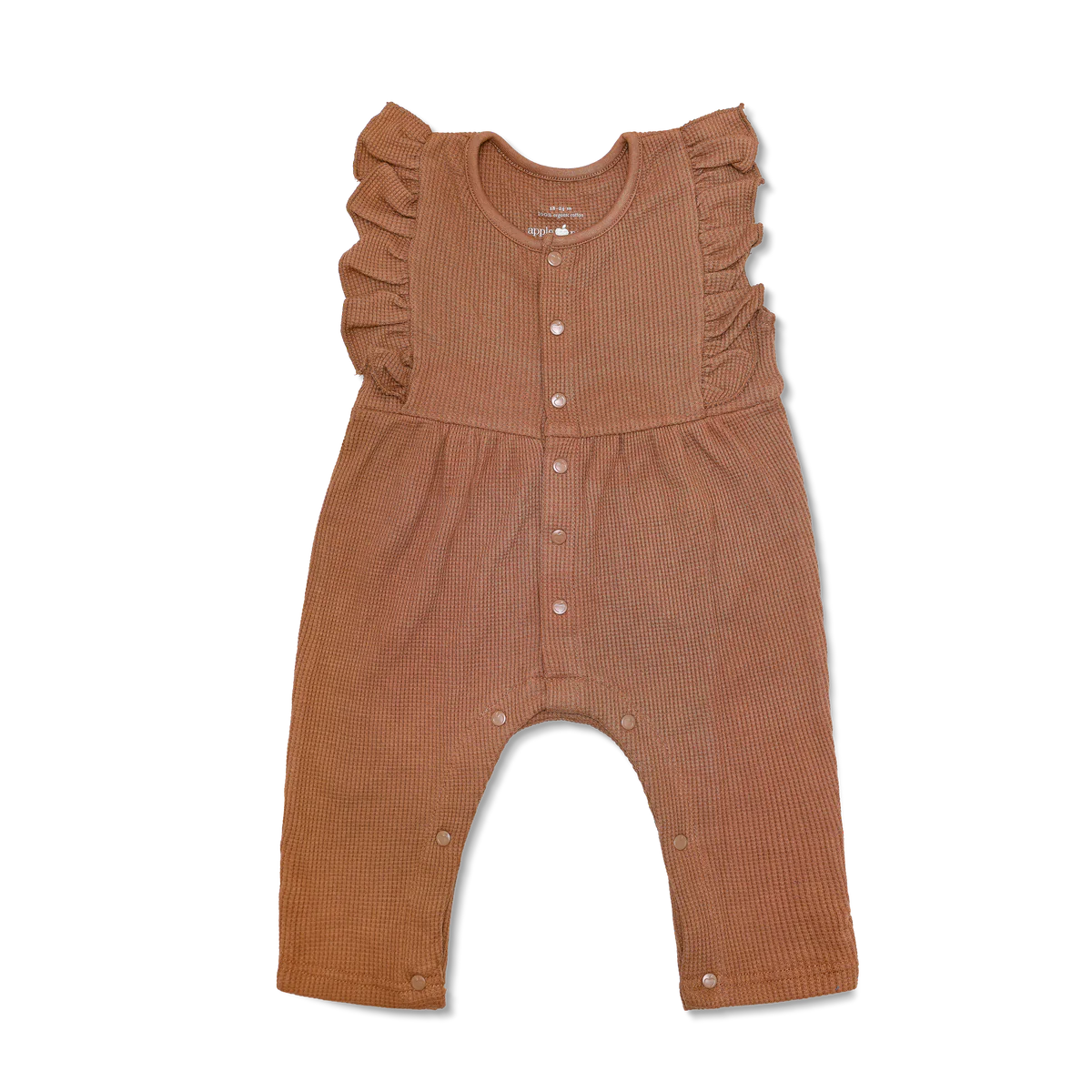 Caramel Waffle Ruffle Coverall