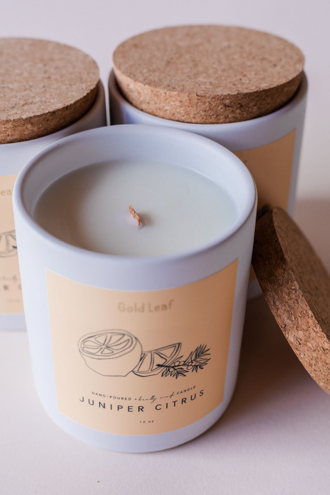 Juniper Citrus Candle Gold Leaf