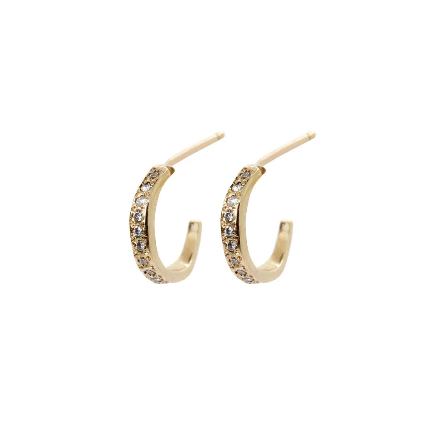 Pavé Diamond Mini Hug Hoop Earrings