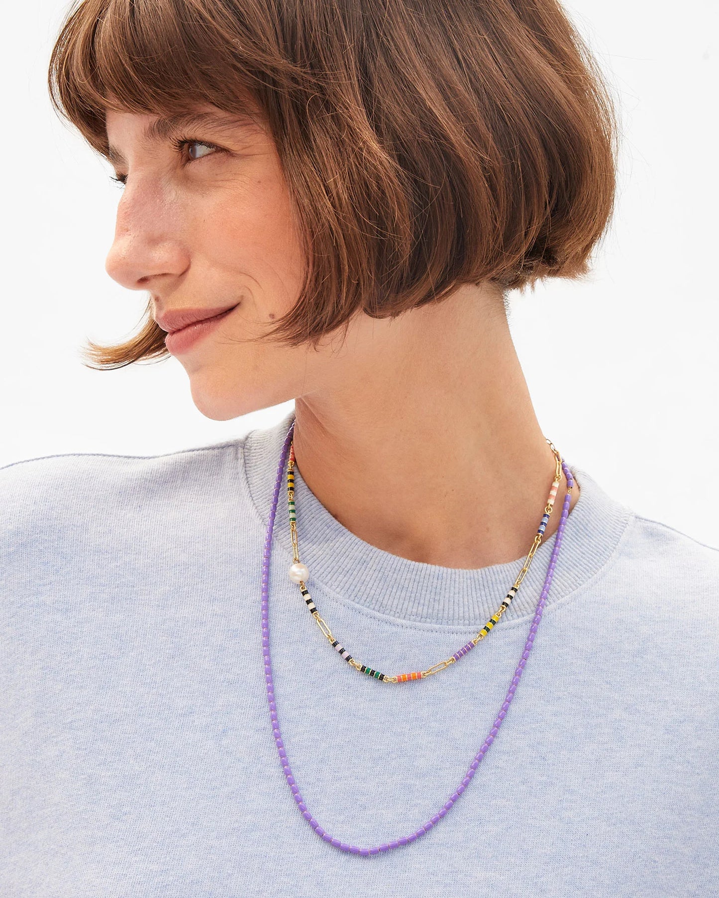 Enamel Barrel Chain Necklace