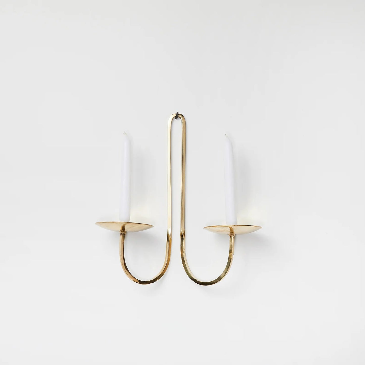 Double Armed Brass Candle Holder
