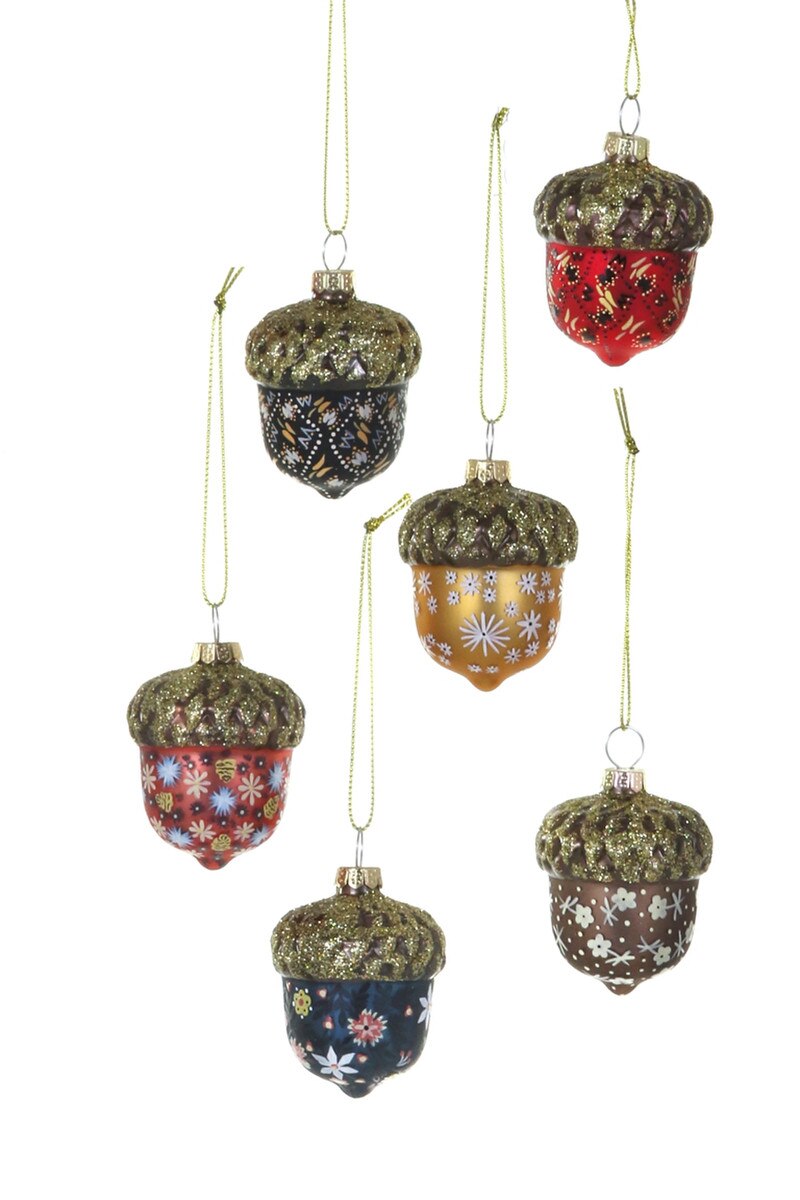 Homespun Acorn Ornament