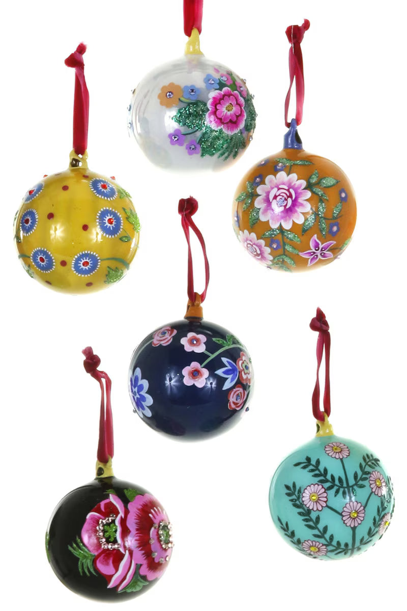 Floral Folk Baubles Ornaments
