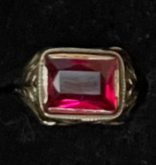 Art Deco Emerald Cut Ruby