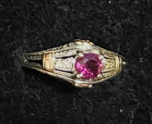 Art Deco Era Burmese Ruby Ring