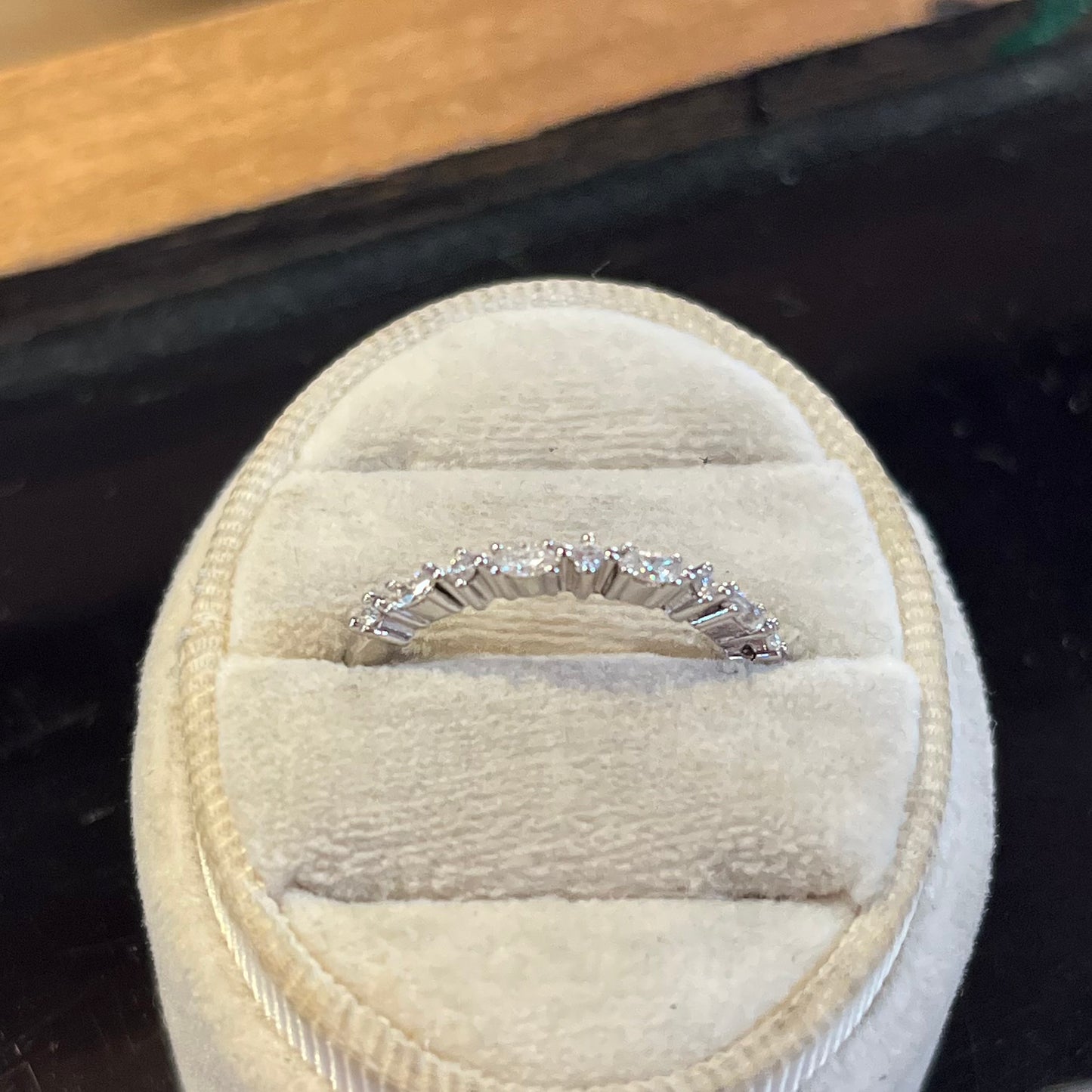 Modern 1/2 Eternity Natural Marquise and Round Cut Diamond Band